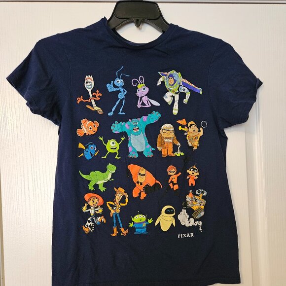 Disney Pixar Other - Disney Pixar Characters T-Shirt Mens Small Short Sleeve Graphic Crew Neck in Nav